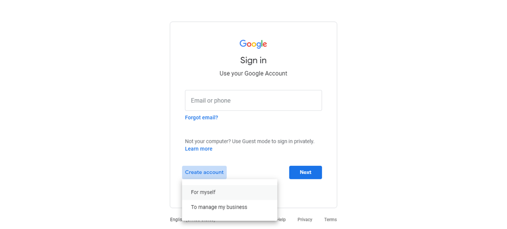 create google account