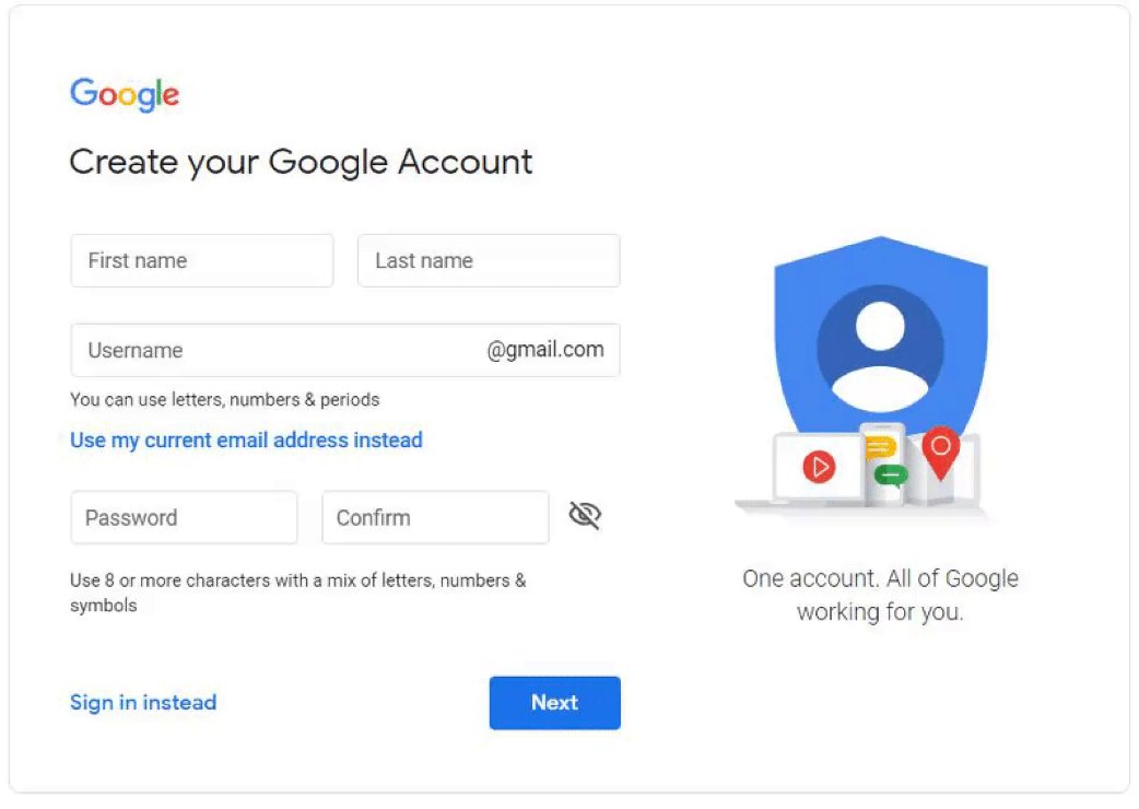 create google account