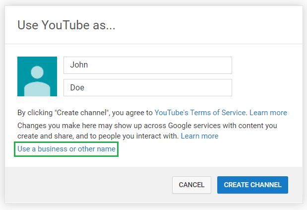 create youtube account